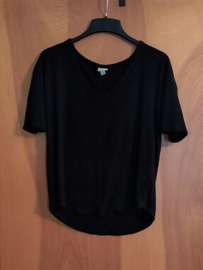 a new day Black V-Neck Short Sleeve Top
